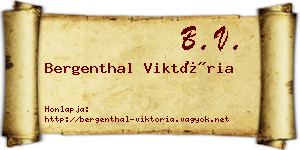 Bergenthal Viktória névjegykártya